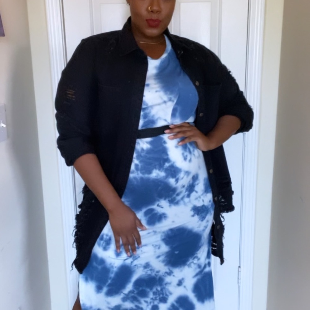 Tie Dye Blue Dress - Picture 2 of 2